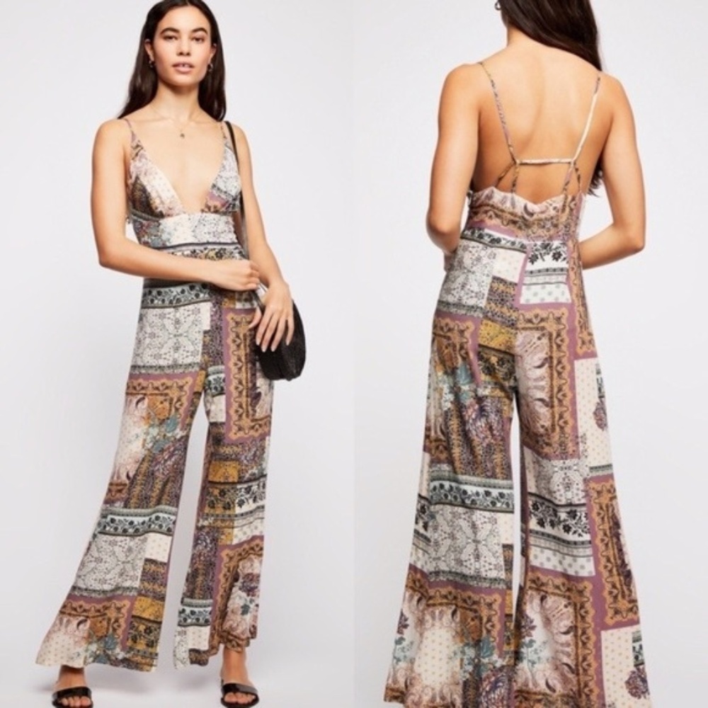 Free People Margarita Patchwork Jumpsuit